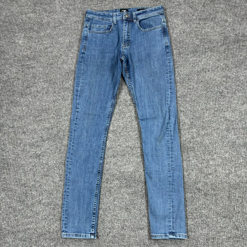 Cotton On Mens Super Skinny Jeans Size 28 Blue Stretch Denim Low Rise
